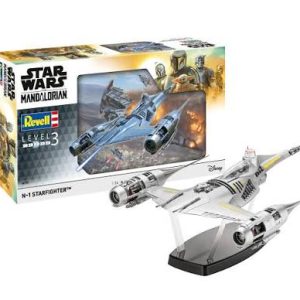 Maquette du chasseur N-1 Starfighter Star Wars The Mandalorian échelle 1/24 Revell avec figurines Din Djarin et Grogu
