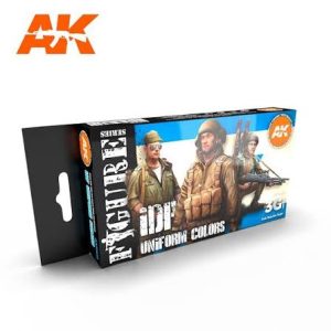 Set de peintures acryliques AK Interactive 3Gen pour uniformes de l'armée israélienne IDF - coffret de 6 pots.