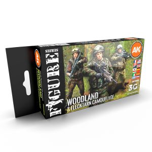 Coffret de 6 flacons de peinture acrylique AK Interactive 3Gen pour uniformes militaires modernes camouflage Woodland