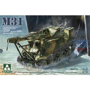 Boîte de la maquette Takom 2088 à l'échelle 1/35 du véhicule de dépannage blindé américain M31 US Tank Recovery Vehicle de la Seconde Guerre mondiale.